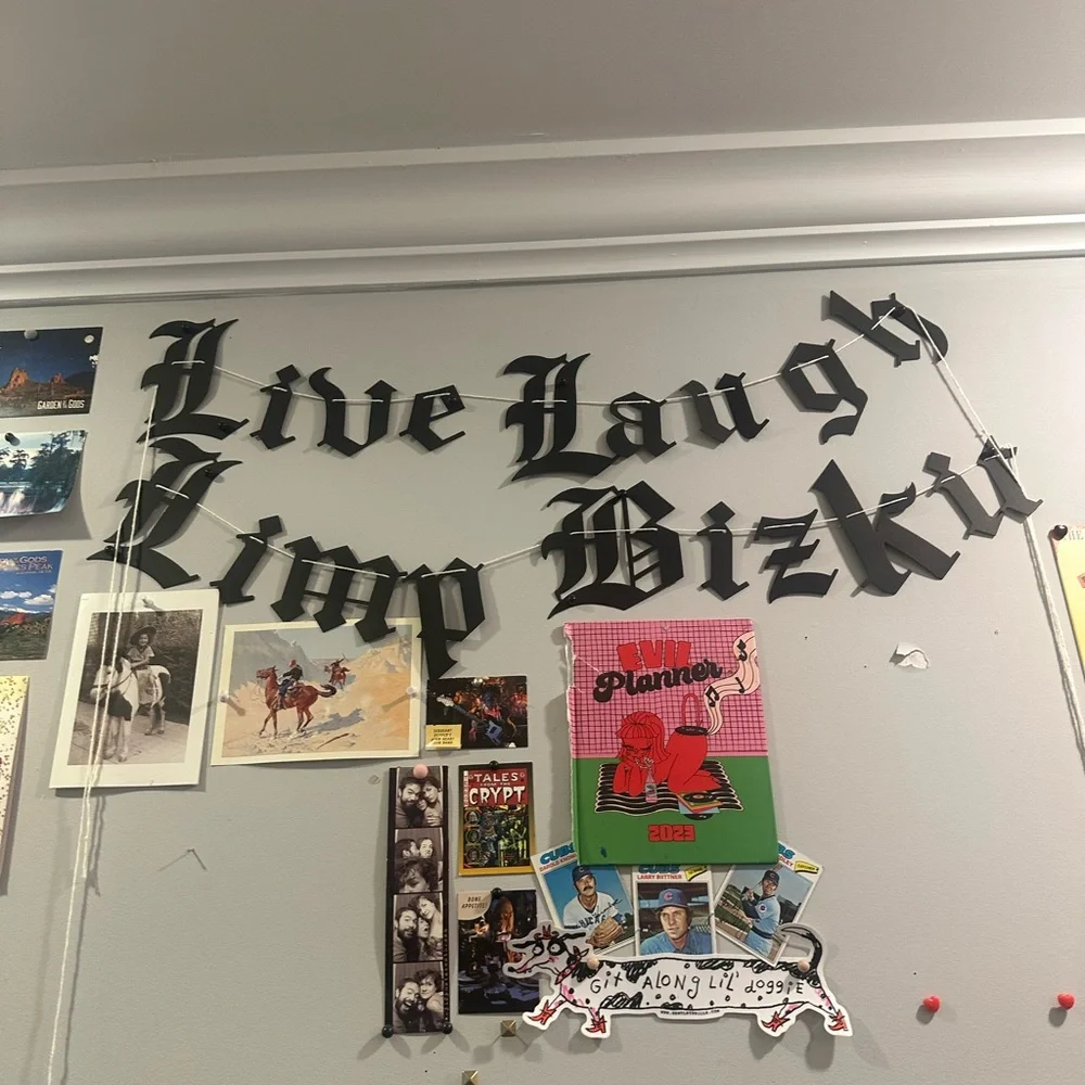 Black Gothic Wall Lettering - Live Laugh Limp Bizkit Paper wall sign